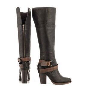 Steve Madden Black and Brown Heeled Boots